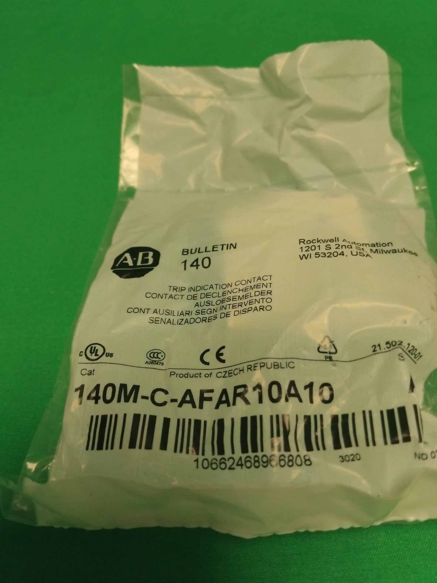 Allen Bradley 140M-C-AFAR10A10 140MCAFAR10A10 TRIP INDICATION CONTACT