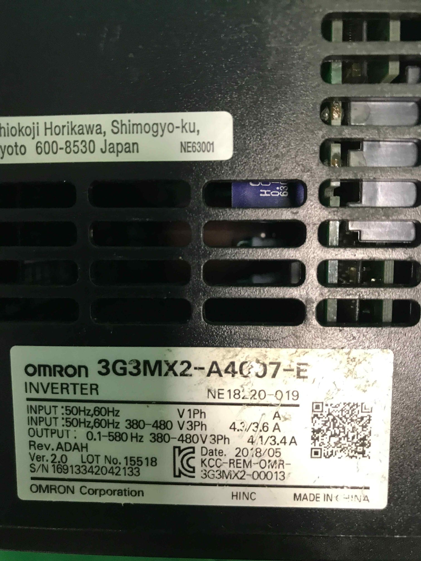 Omron 3G3MX2-A4007-E 3G3MX2A4007E