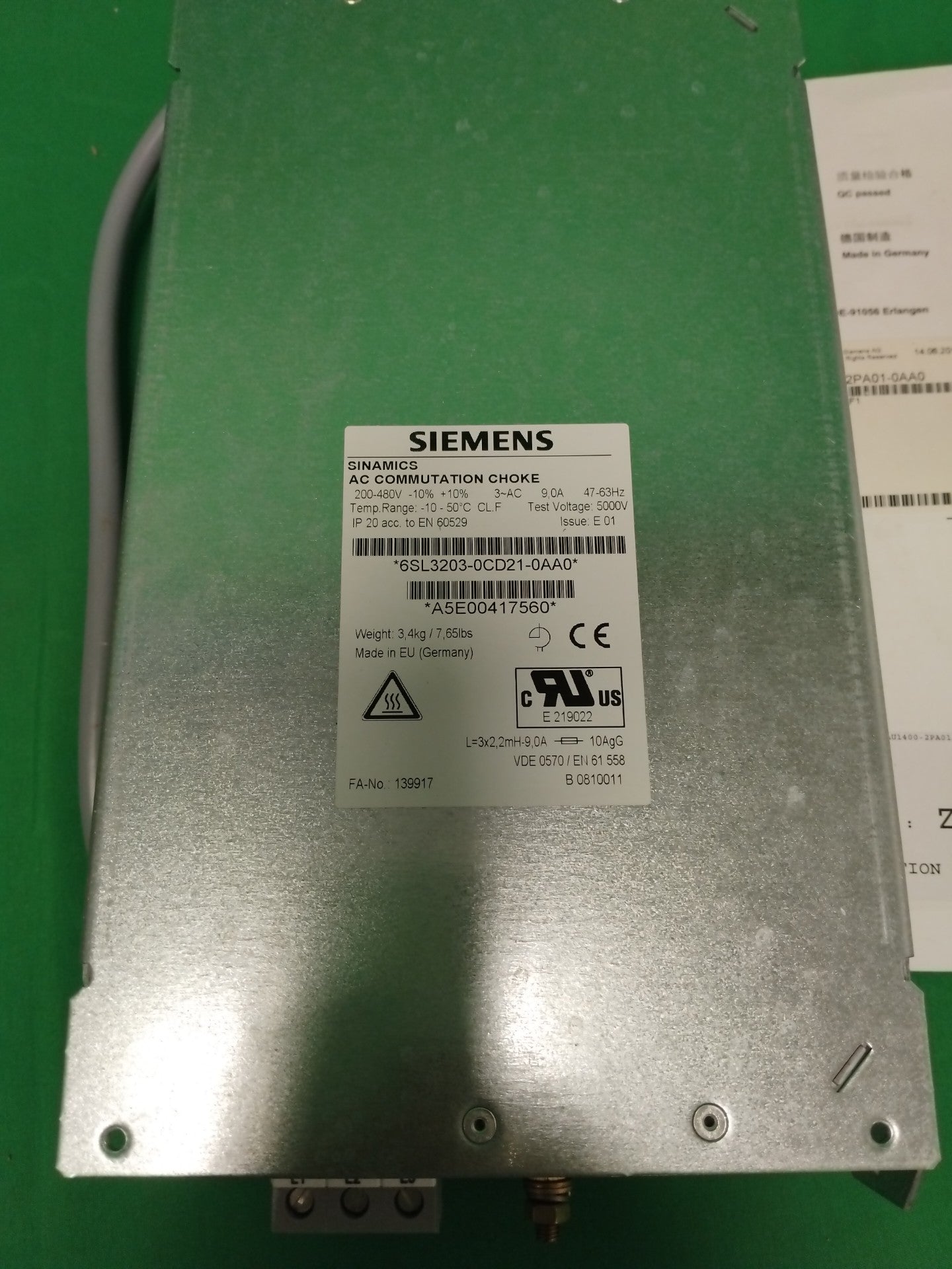 Siemens 6SL3203-0CD21-0AA0 6SL32030CD210AA0