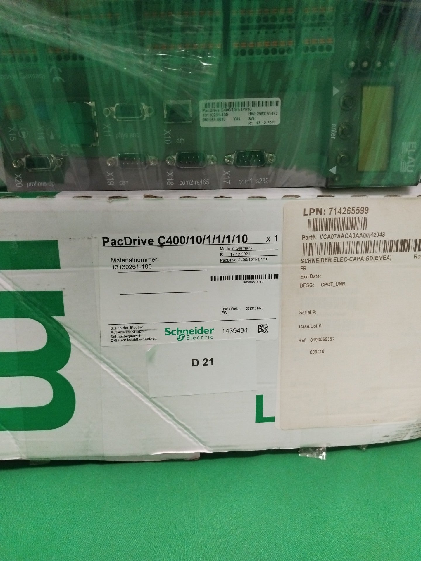 SCHNEIDER-ELECTRIC C400/10/1/1/1/10 VCA07AACA0AA00 R:17.12.2021