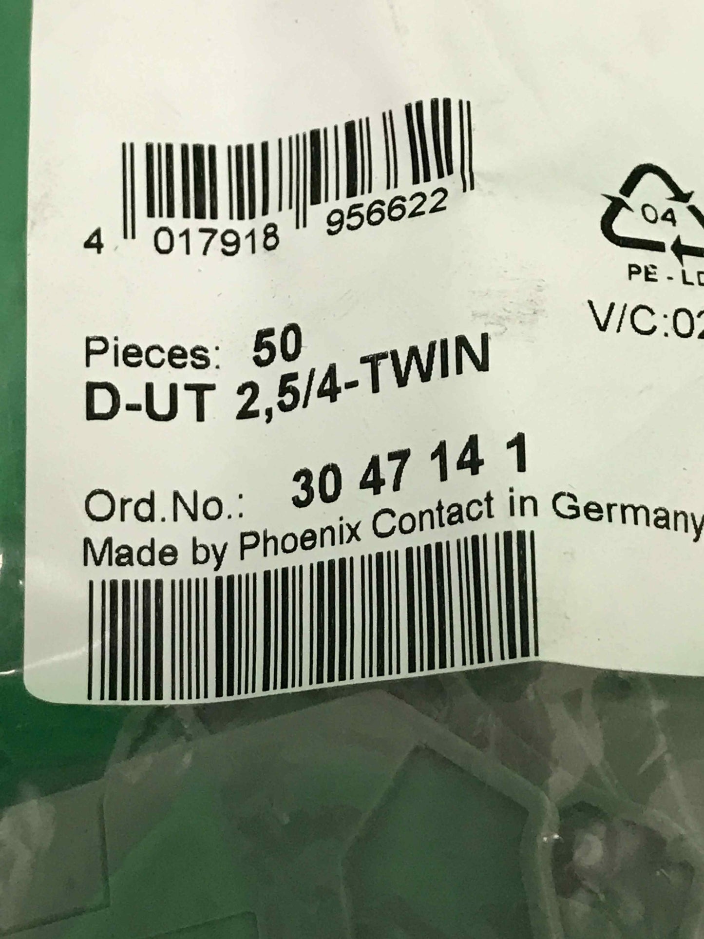 PHOENIX CONTACT D-UT 2.5 4-TWIN DUT254TWIN 1 BOX OF 50 UNITS