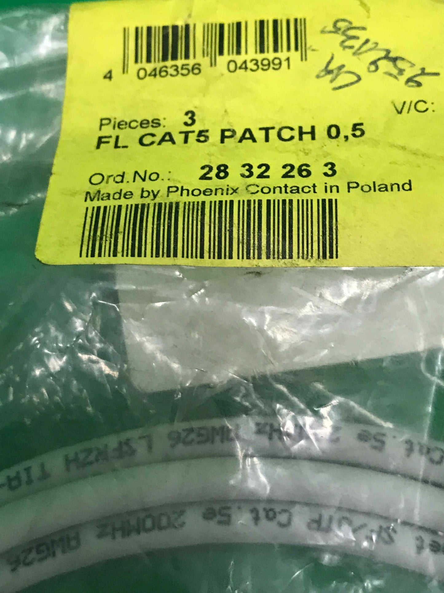 PHOENIX CONTACT FL CAT5 PATCH 0.5 FLCAT5PATCH05 1 BAG OF 3