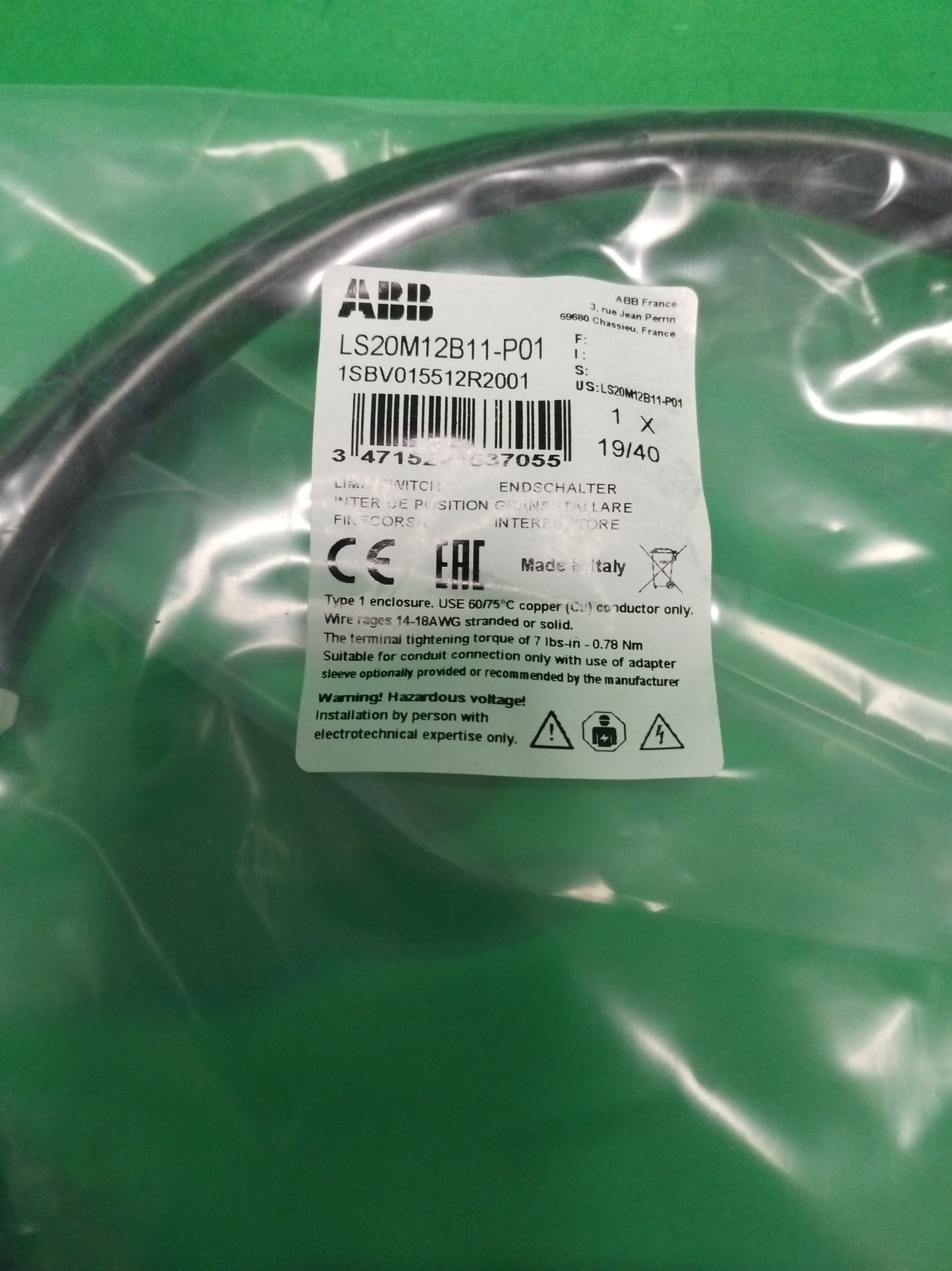 ABB LS20M12B11-P01 LS20M12B11P01 1SBV015512R2001