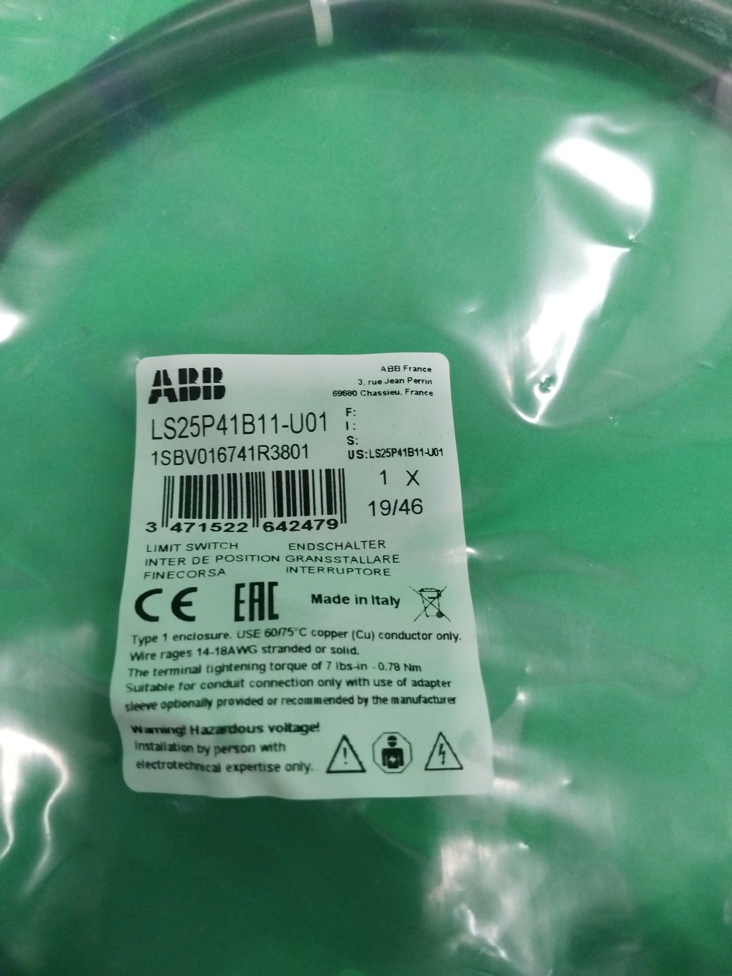 ABB LS25P41B11-U01 LS25P41B11U01 1SBV016741R3801