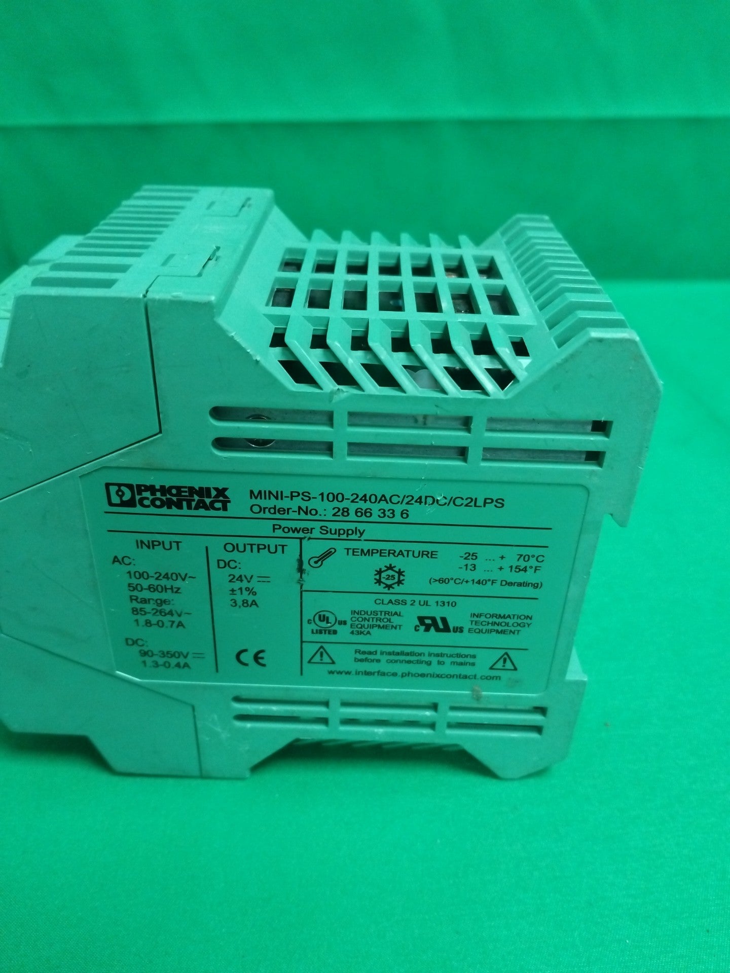 Phoenix contact MINI-PS-100-240AC/24DC/C2LPS MINIPS100240AC24DCC2LPS Defective