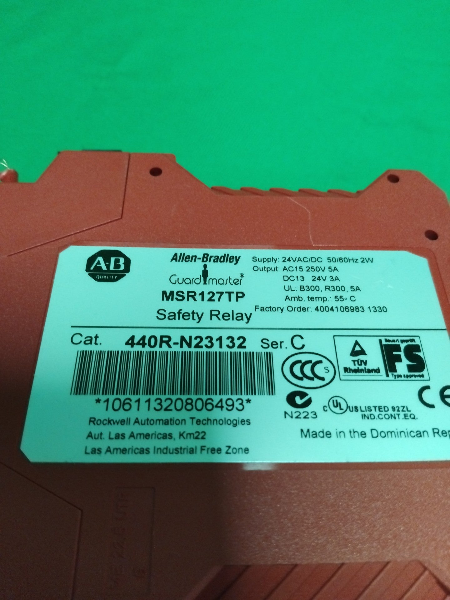 Allen Bradley MSR127TP MSR127TP WITHOUT ORIGINAL PACKAGING