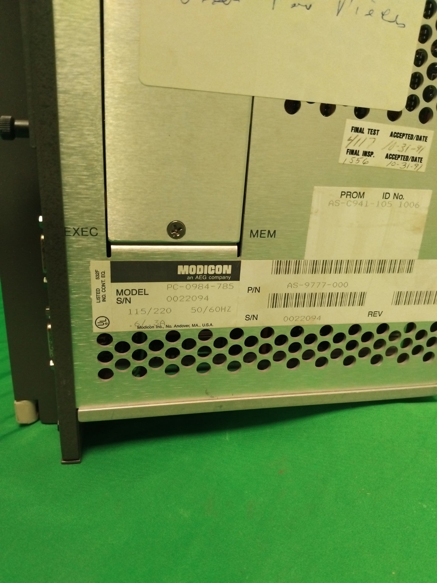 MODICON PC-0984-785 PC0984785 PROGRAMMABLE CONTROLLER
