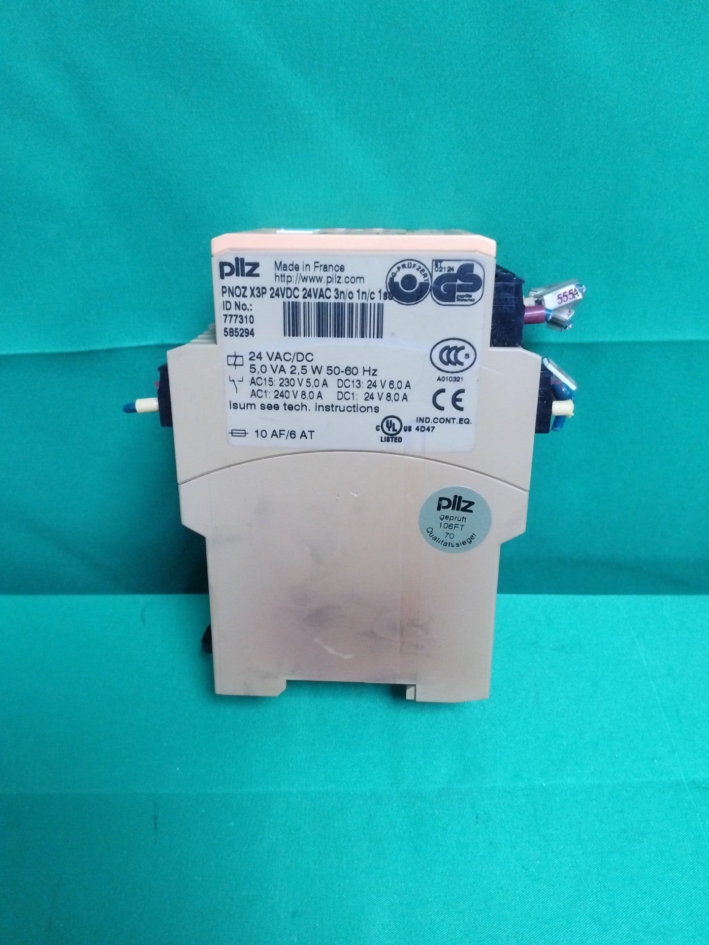 pilz PNOZ X3P 24VDC 24VAC 3N/O 1N/C 1SO PNOZX3P24VDC24VAC3NO1NC1SO RELAIS DE SECURITE