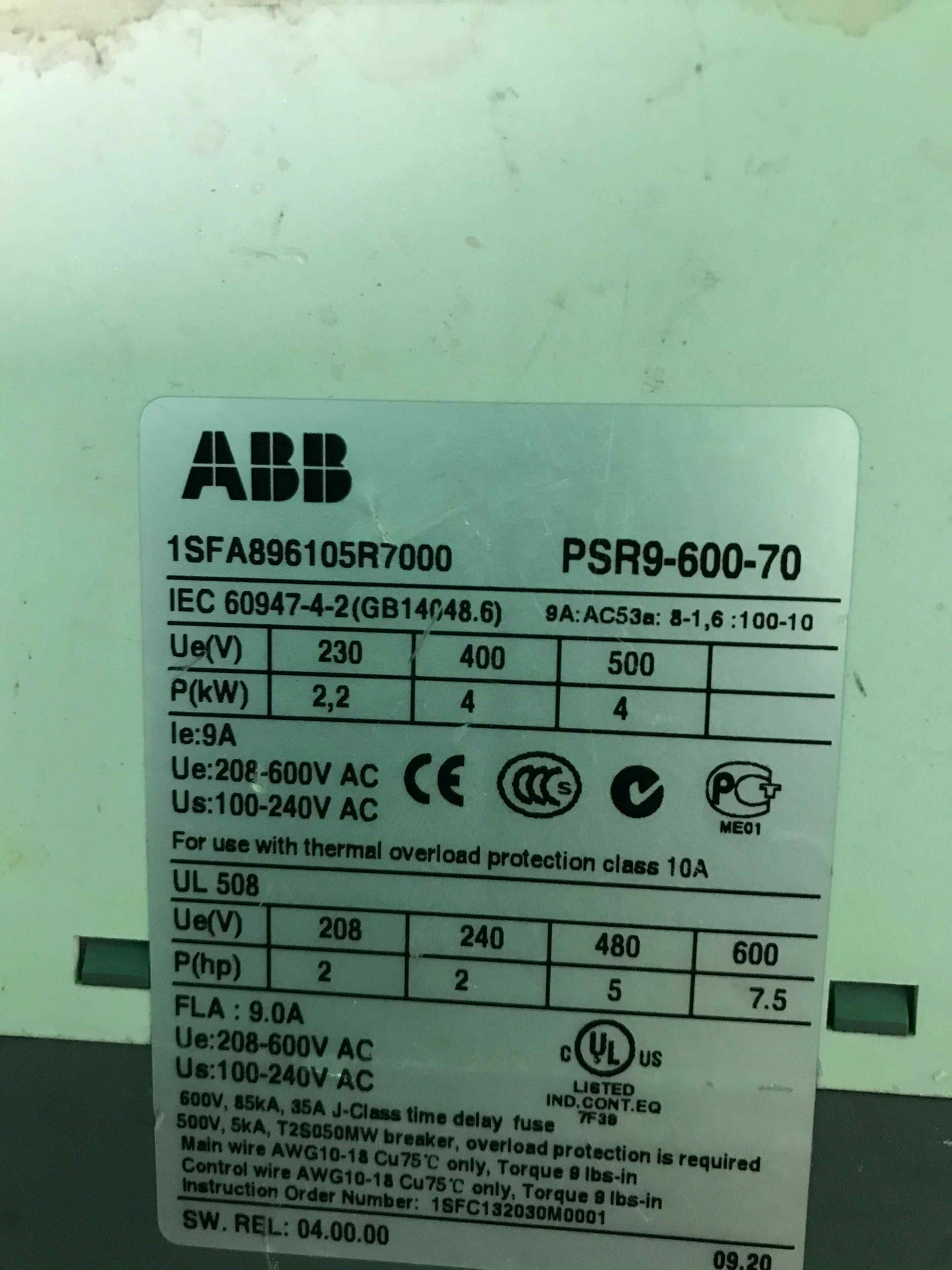 ABB PSR9-600-70 PSR960070 1SFA986105R7000