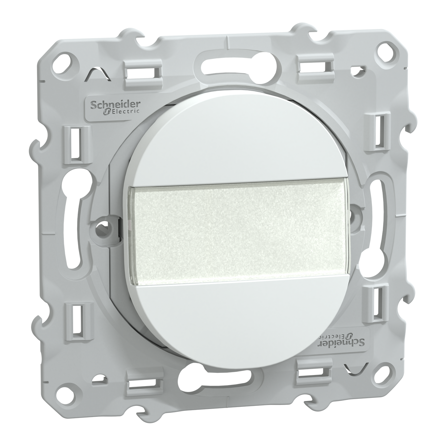 Schneider Electric-S320266W-Reconditionné - Ovalis - poussoir à fermeture avec porte-étiquette - 10AX- Blanc