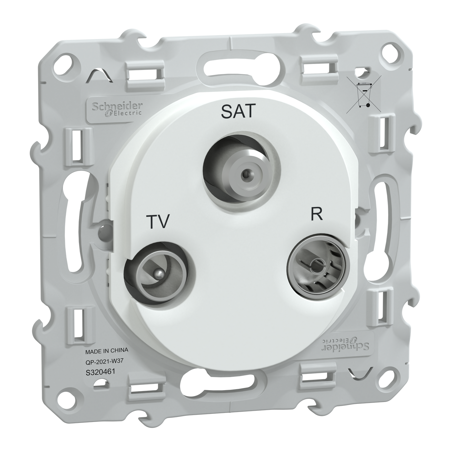Schneider Electric-S320461W-Reconditionné - Ovalis - prise TV-R-SAT - Blanc