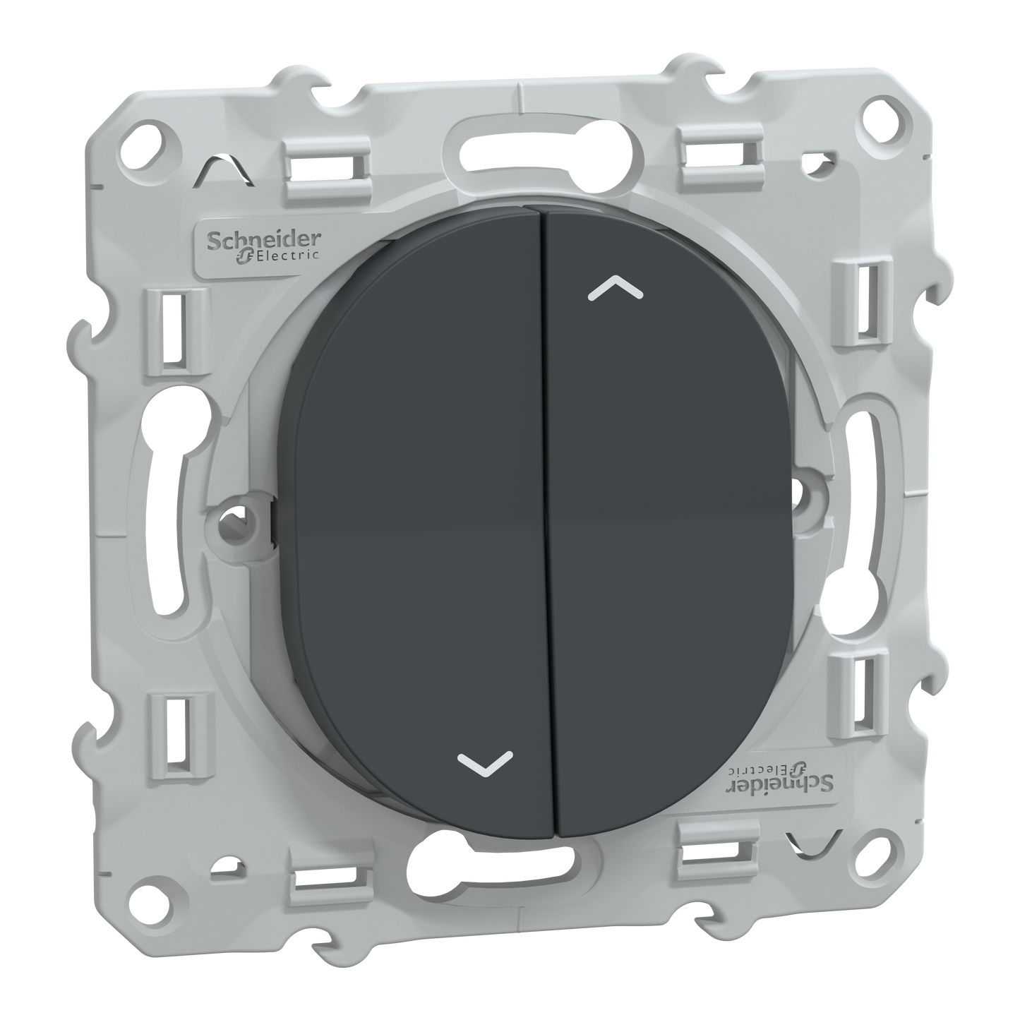 Schneider Electric-S340208W-Reconditionné - Ovalis- interrupteur 2 boutons pour volet roulant 6AX Anthracite