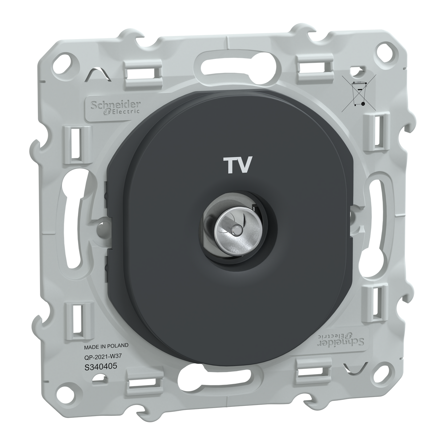 Schneider Electric-S340405W-Reconditionné - Ovalis - prise TV simple - Anthracite