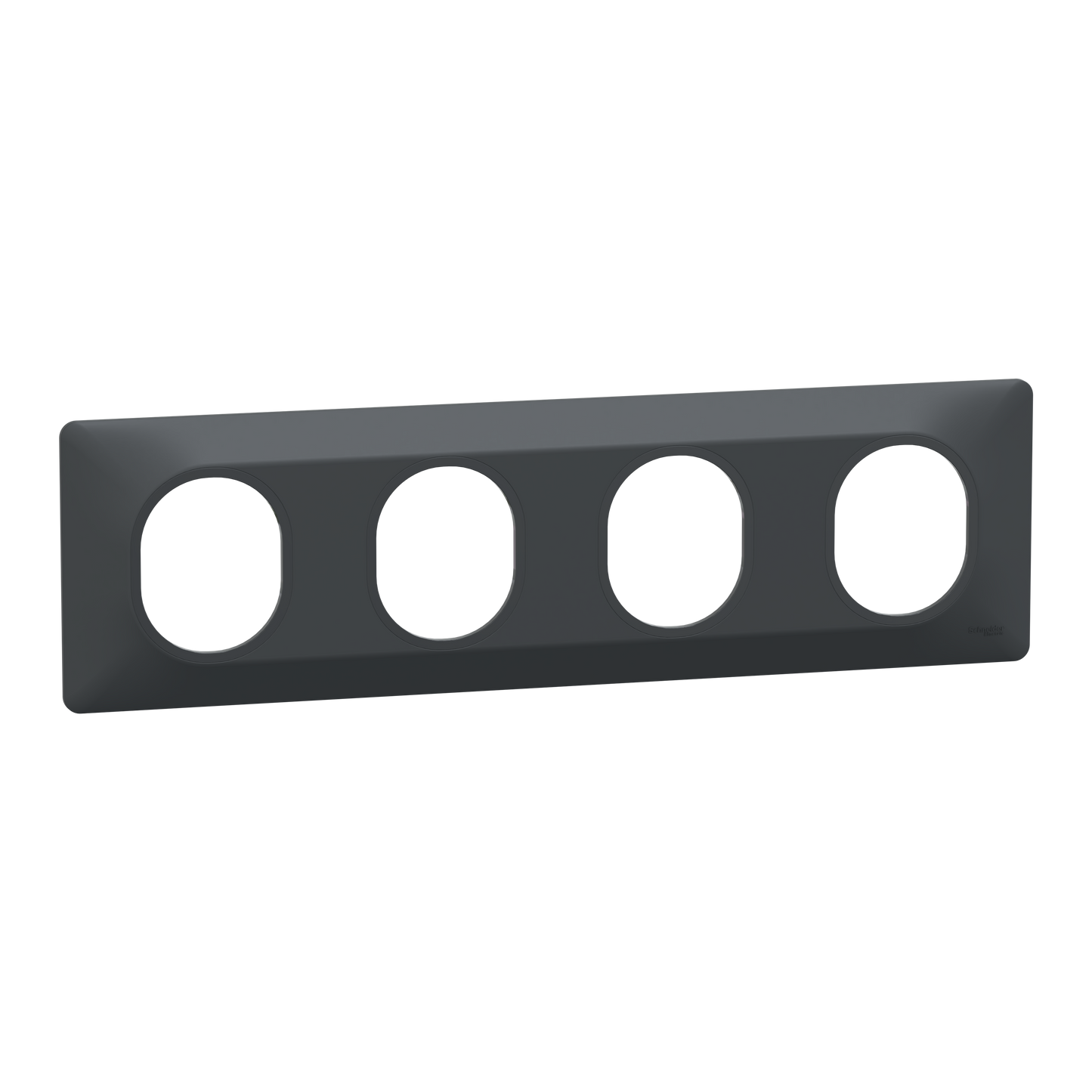 Schneider Electric-S340708W-Reconditionné - Ovalis- plaque de finition - 4 p horiz - entraxe 71mm anthracite