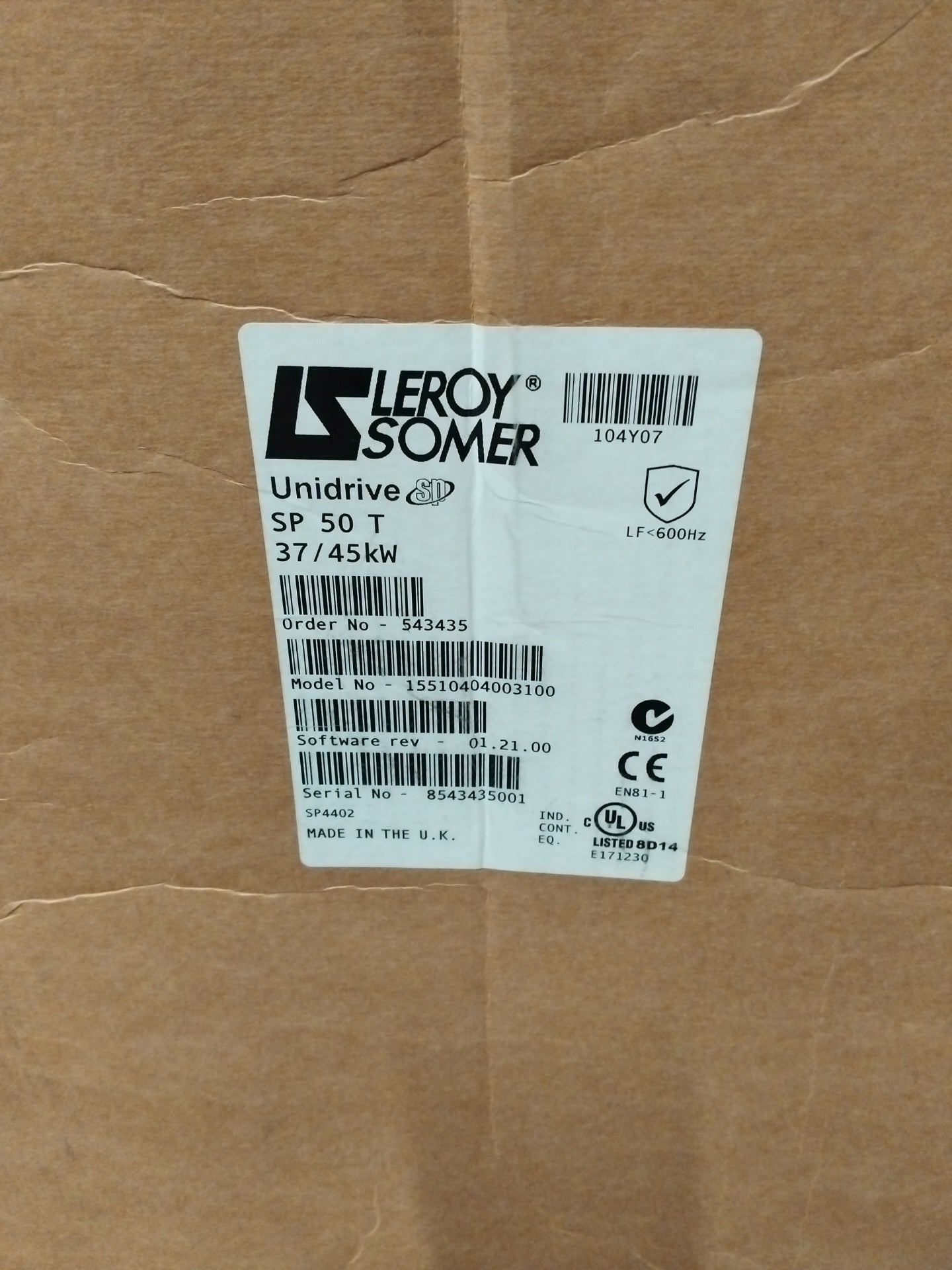 LEROY SOMER UNIDRIVE SP4402 SP4402