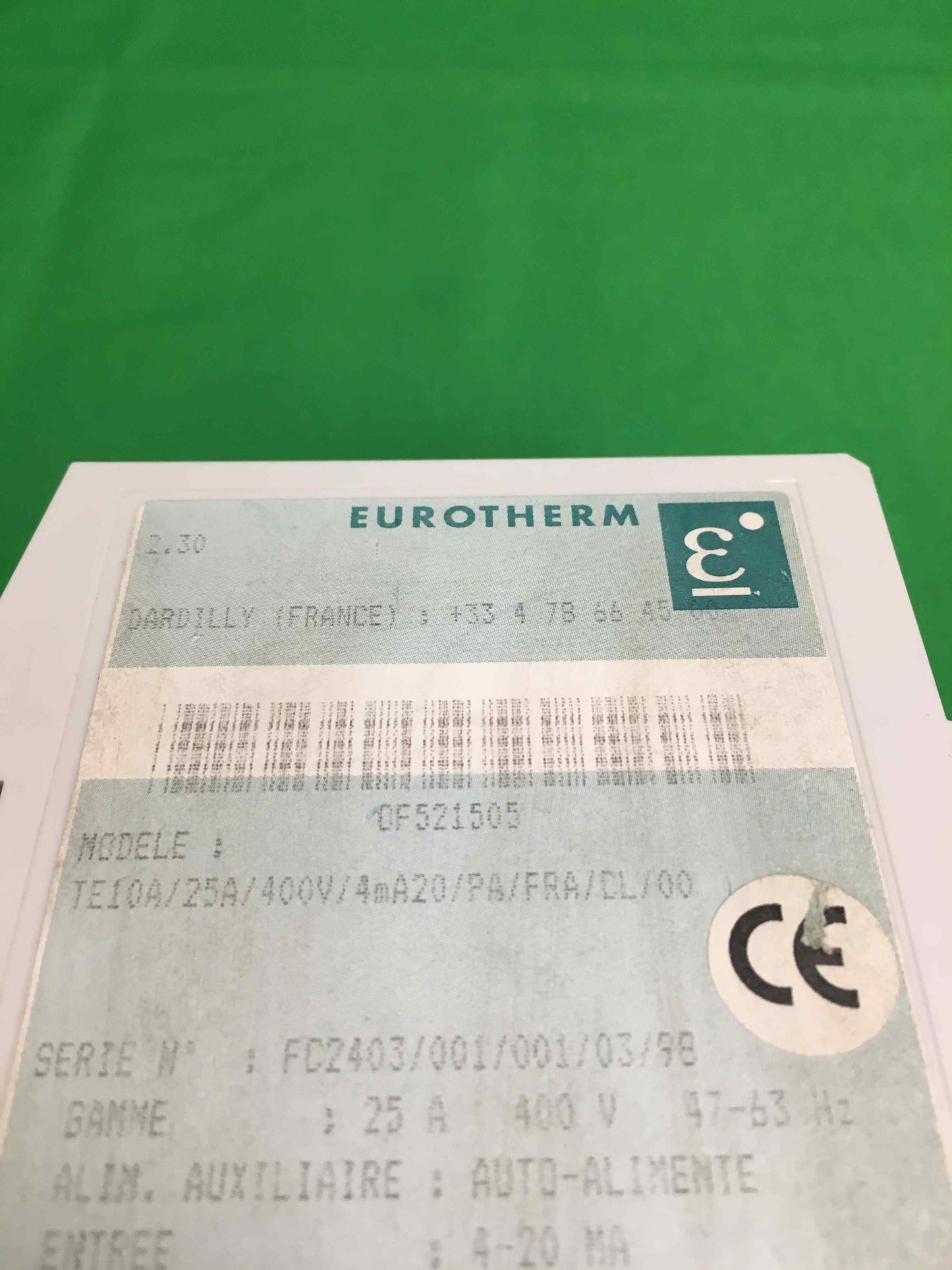 EUROTHERM AUTOMATION-TE10A 25A 400V 4MA20 PA FRA CL 00/TE10A25A400V4MA20PAFRACL00