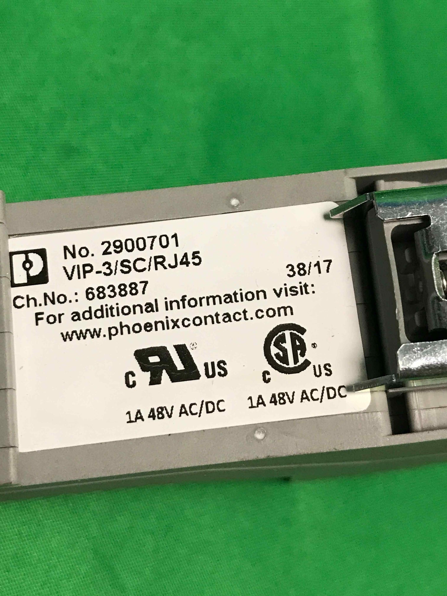 PHOENIX CONTACT VIP-3 SC RJ45 VIP3SCRJ45 VIP-3/SC/RJ45 29 00 70 1 OPEN BOX