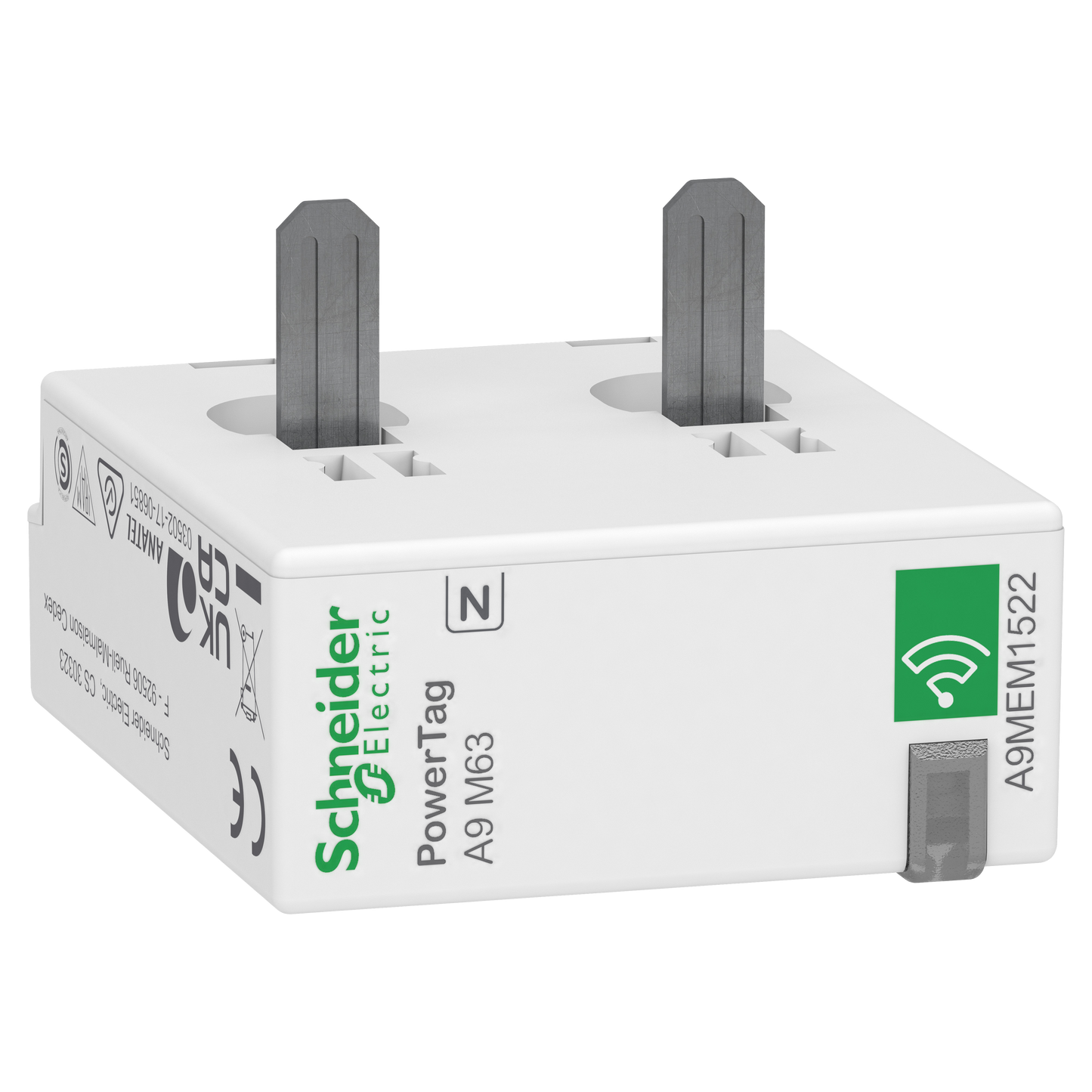 Schneider Electric-A9MEM1522-PowerTag - Capteur de mesure radiofréquence - iC60 iID DT60 - 1P+N 63A - aval