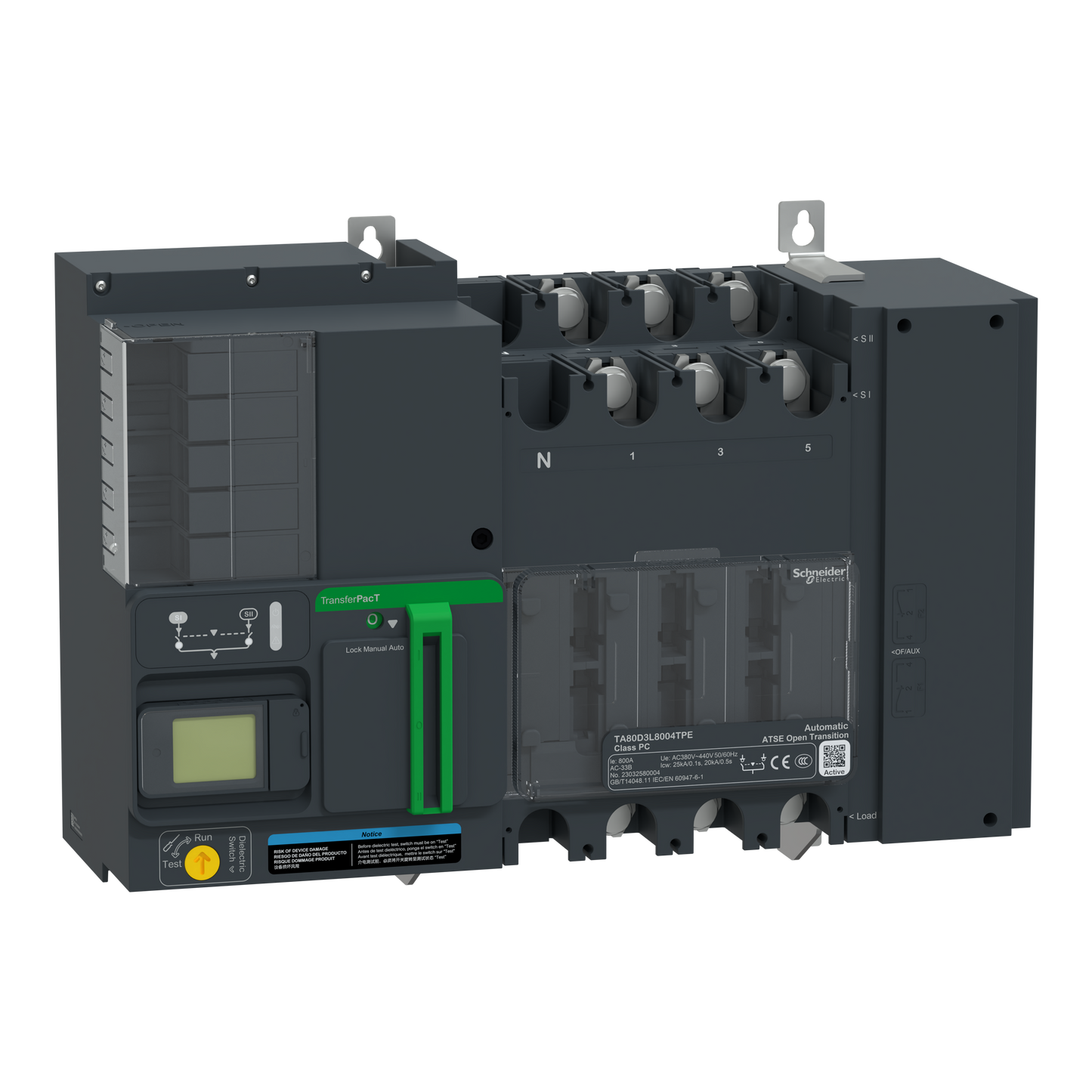 Schneider Electric-TA80D3L8004TPE-TransferPacT TA800 - inverseur de sources - LCD - 800A - 3P - 400Vca