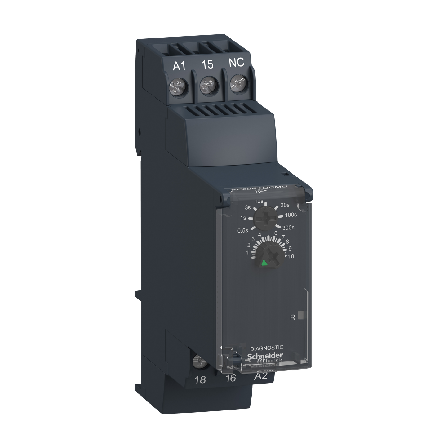 Schneider Electric-RE22R1QCMU-Harmony Time RE22 - relais tempo - 1OF - Qc - 0,5s à 300s - 24VDC/24V à 240VACDC
