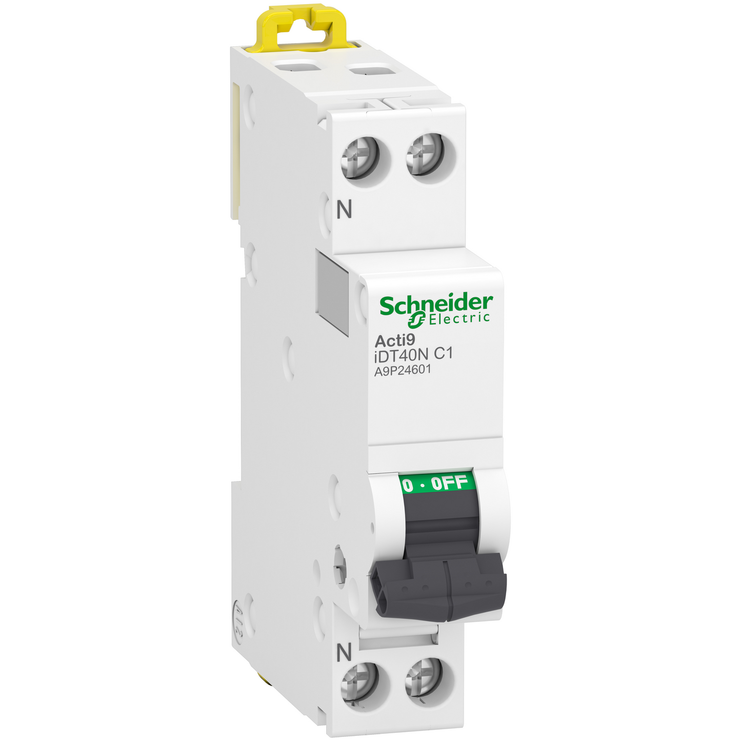 Schneider Electric-A9P24601-Acti9 iDT40N - Disjoncteur modulaire - 1P+N - 1A - Courbe C - 6000A/10kA