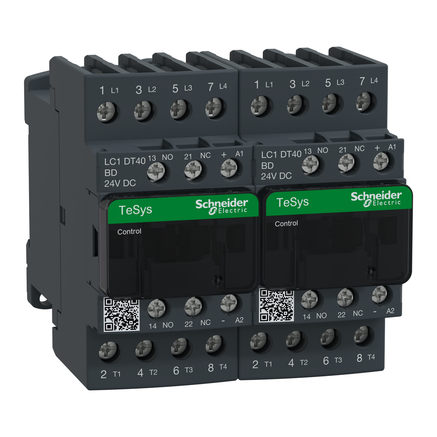 Schneider Electric-LC2DT40BD-TeSys LC2D - contacteur inverseur - 4P - AC-1 440V - 40A - bobine 24Vcc