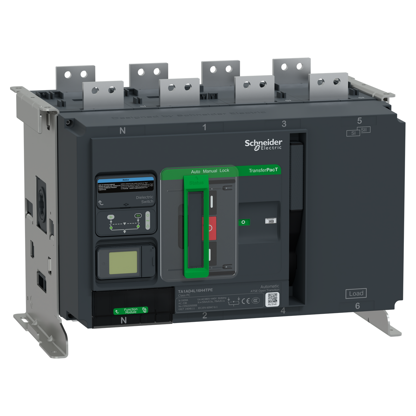 Schneider Electric-TA1AD4L12H4TPE-TransferPacT TA1600 - inverseur de sources - LCD - 1250A - 4P - 400Vca