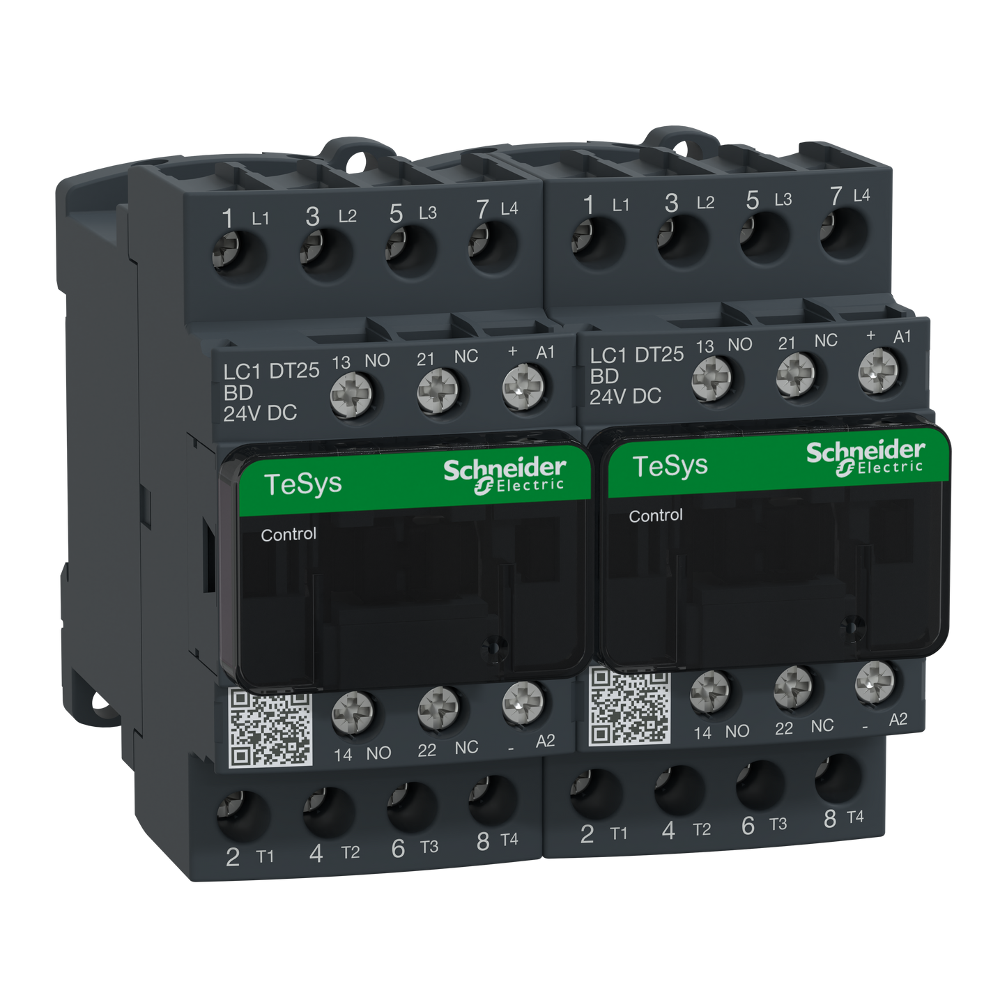 Schneider Electric-LC2DT25BD-TeSys LC2D - contacteur inverseur - 4P - AC-1 440V - 25A - bobine 24Vcc