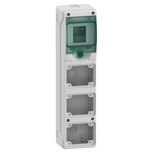 Schneider Electric-13152M-Mureva mini coffret pour prises 98x392mm 4 Modules x 3 Ouvertures 65x85mm