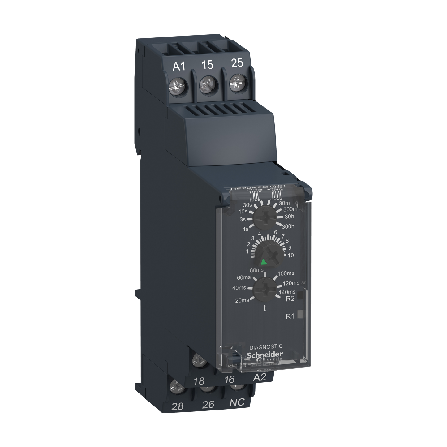 Schneider Electric-RE22R2QTMR-Harmony Time RE22 - relais tempo - 2OF - Qt - 1s à 300h - 24V à 240VACDC
