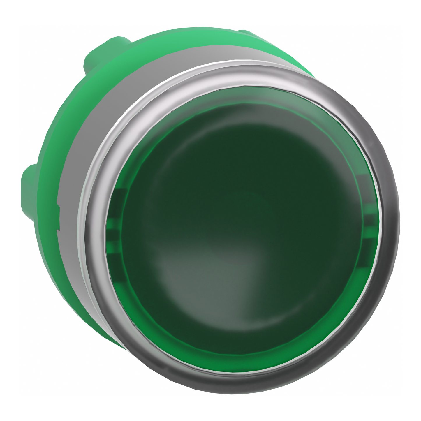 Schneider Electric-ZB5AW333C0-Harmony XB5 - tête bouton poussoir lumineux - Ø22 - col grise - vert