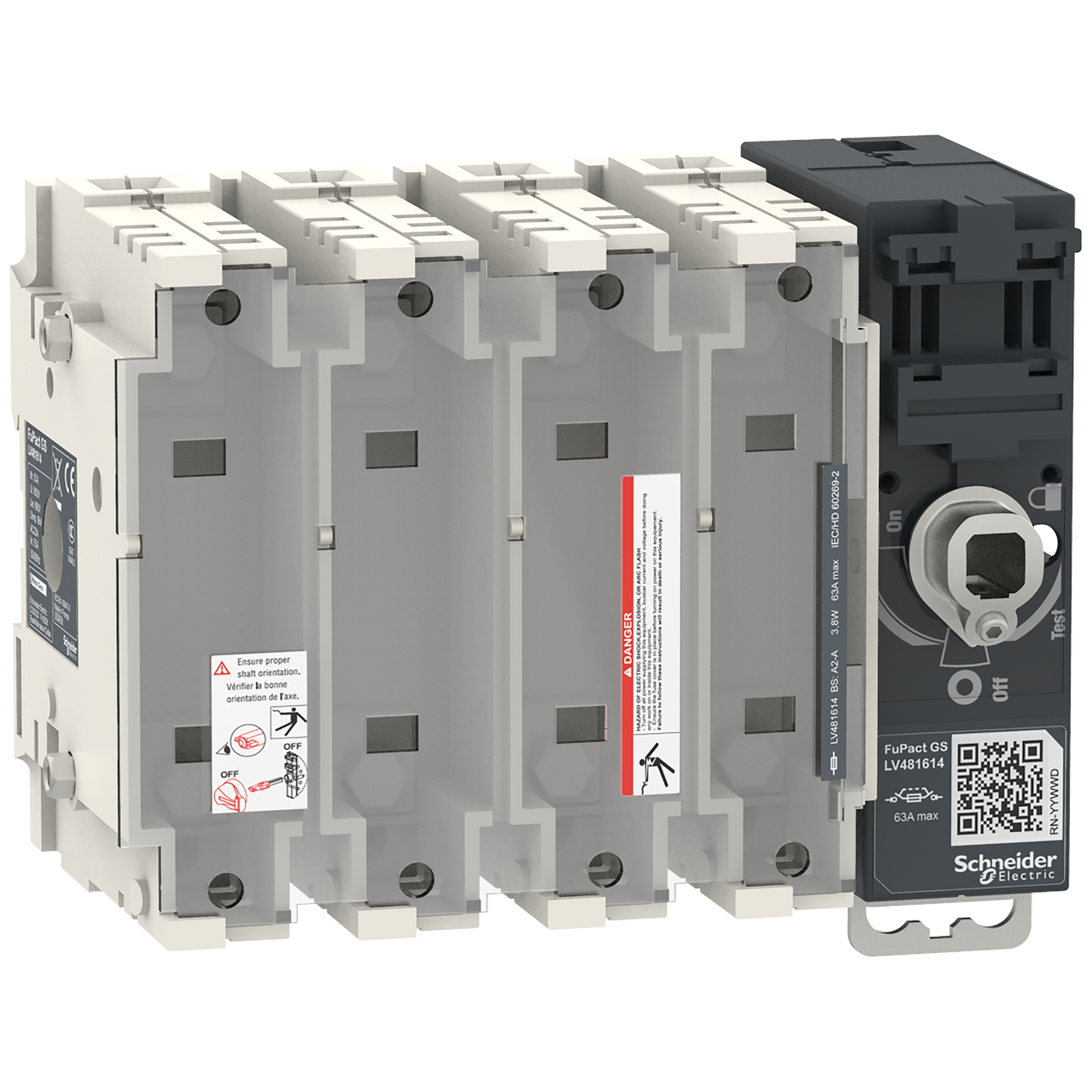 Schneider Electric-LV481614-FuPact GS - interrupteur sectionneur fusible - 63A - 4P - BS A2/3 - F&R CTRL
