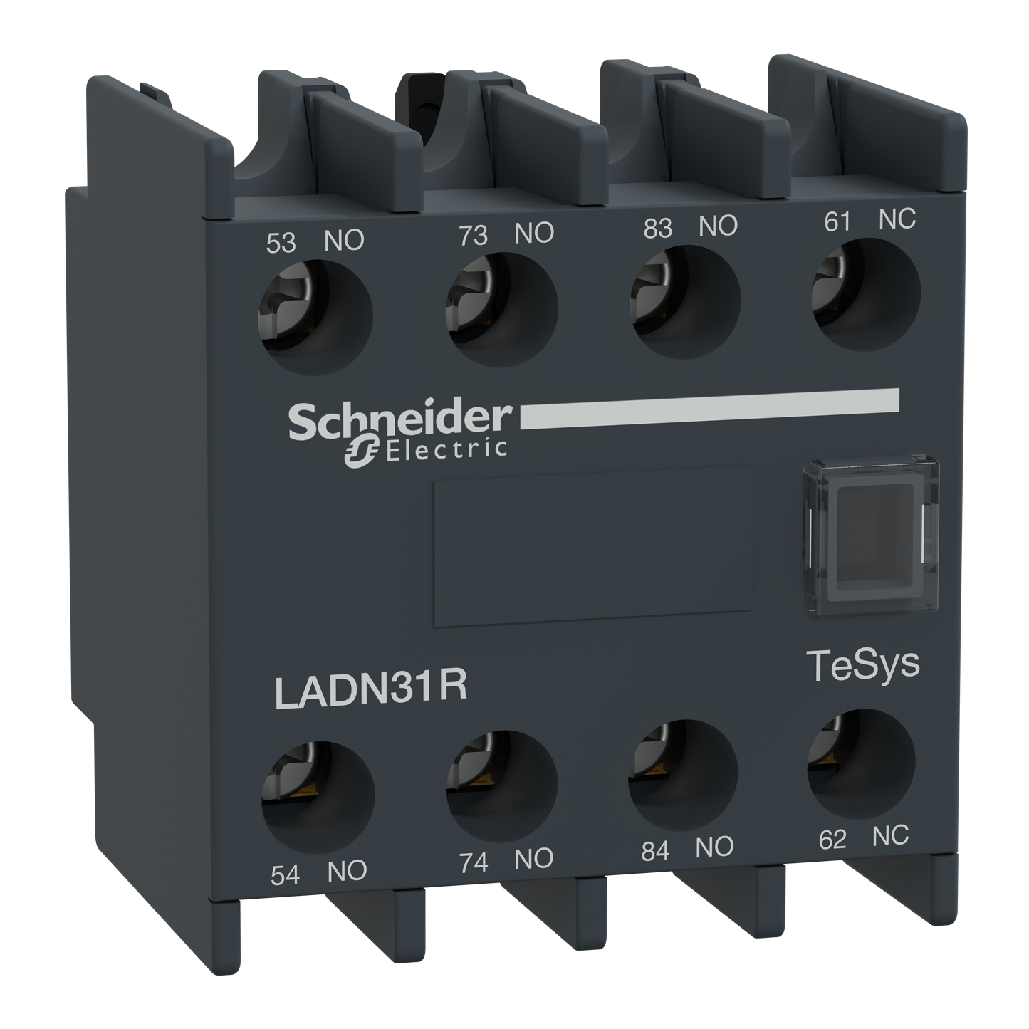 Schneider Electric-LADN31R-TeSys D - bloc contacts aux frontaux - 3F+1O - bornes vis-étriers - 17V/1mA
