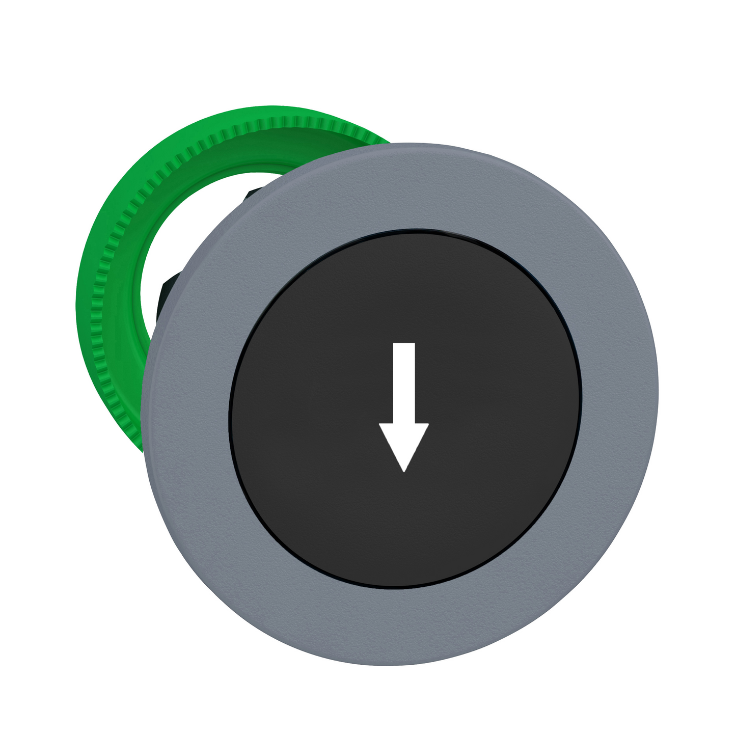 Schneider Electric-ZB5FA335C0-Harmony XB5 - tête de bouton poussoir - Ø22 - col flush grise - marqué - noir