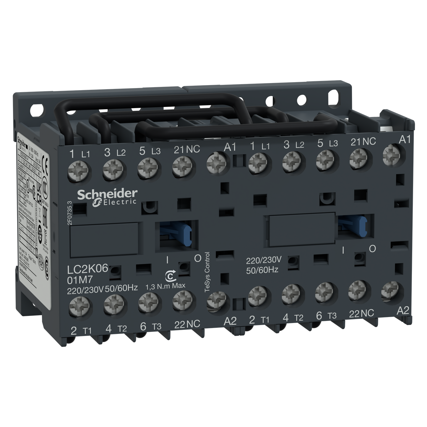 Schneider Electric-LC2K1201U7-TeSys LC2K - contacteur inverseur - 3P - AC-3 440V - 12A - bobine 230..240Vca