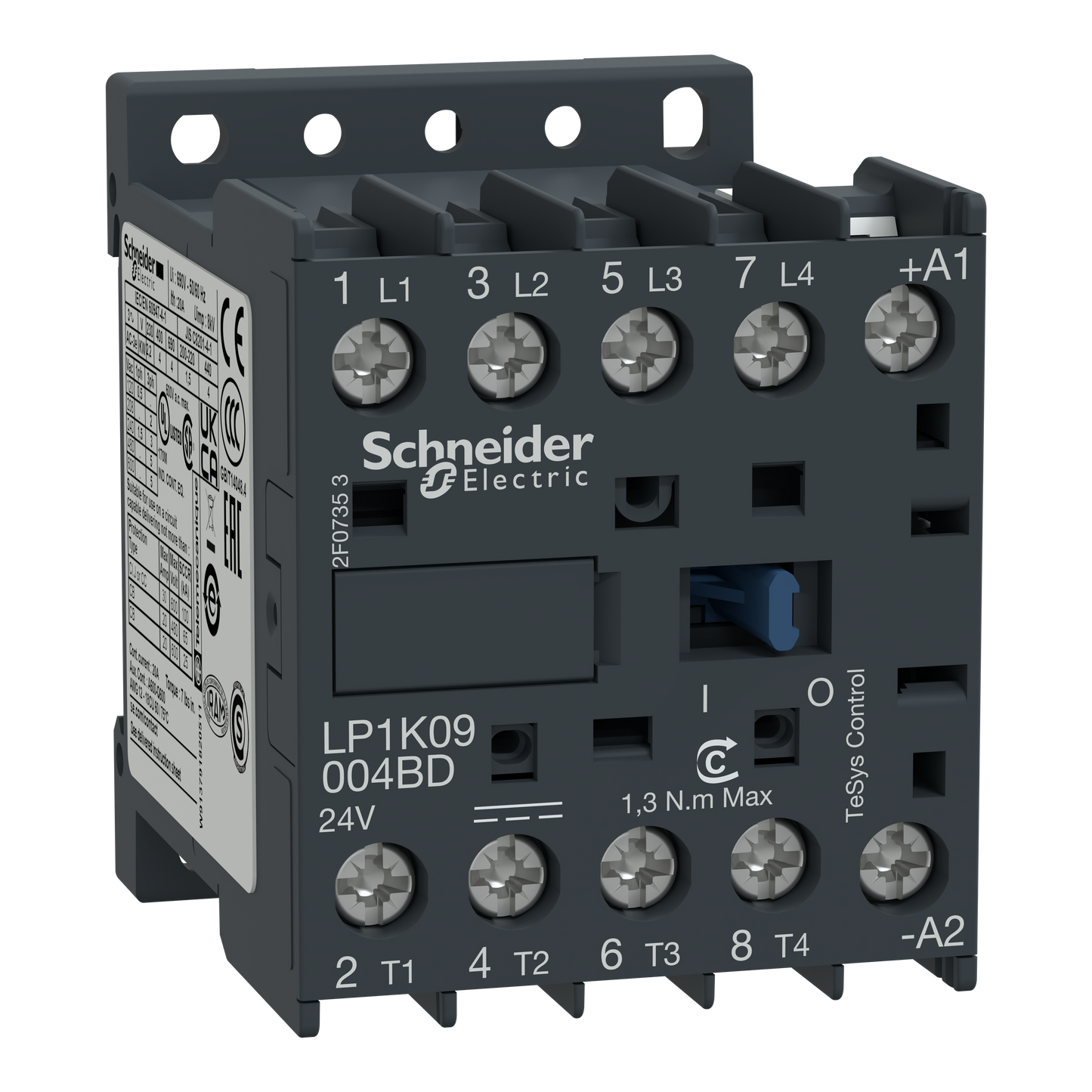 Schneider Electric-LP1K09004GD-TeSys LP1K - contacteur - 4P - AC-1 440V - 20A - bobine 125Vcc