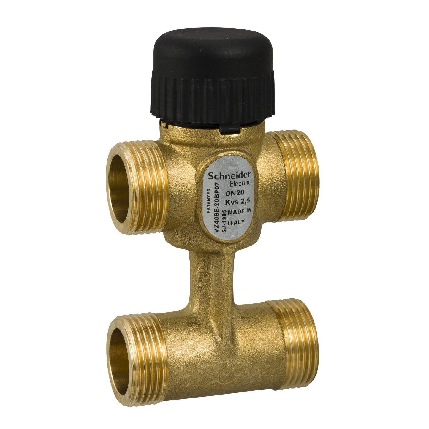 Schneider Electric-VZ408E-20BP07-Vanne 4 voies laiton filetée PN16 DN20 Kv2,5 course 2,5mm