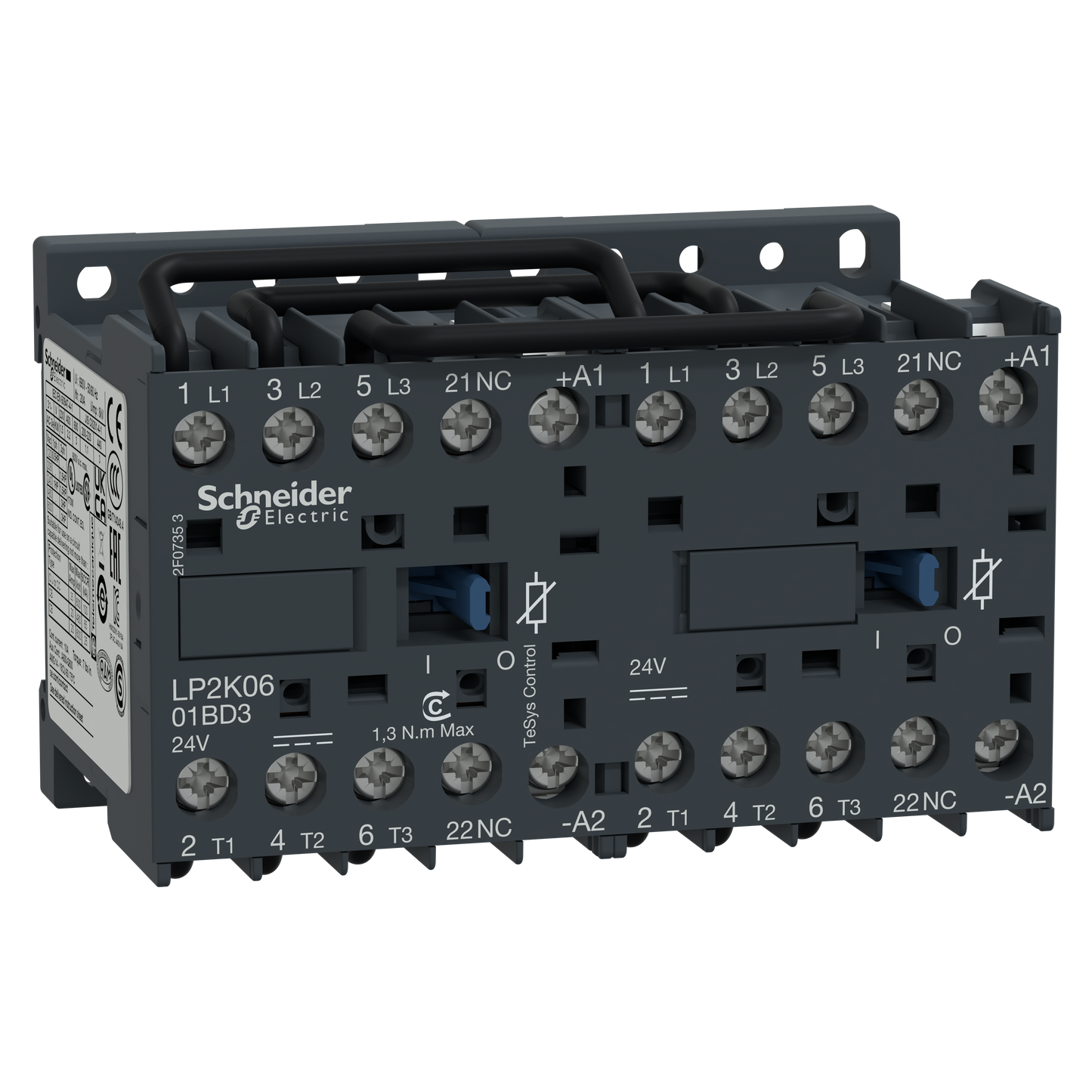 Schneider Electric-LP2K0901BD3-TeSys LP2K - contacteur inverseur - 3P - AC-3 440V - 9A - bobine 24Vcc