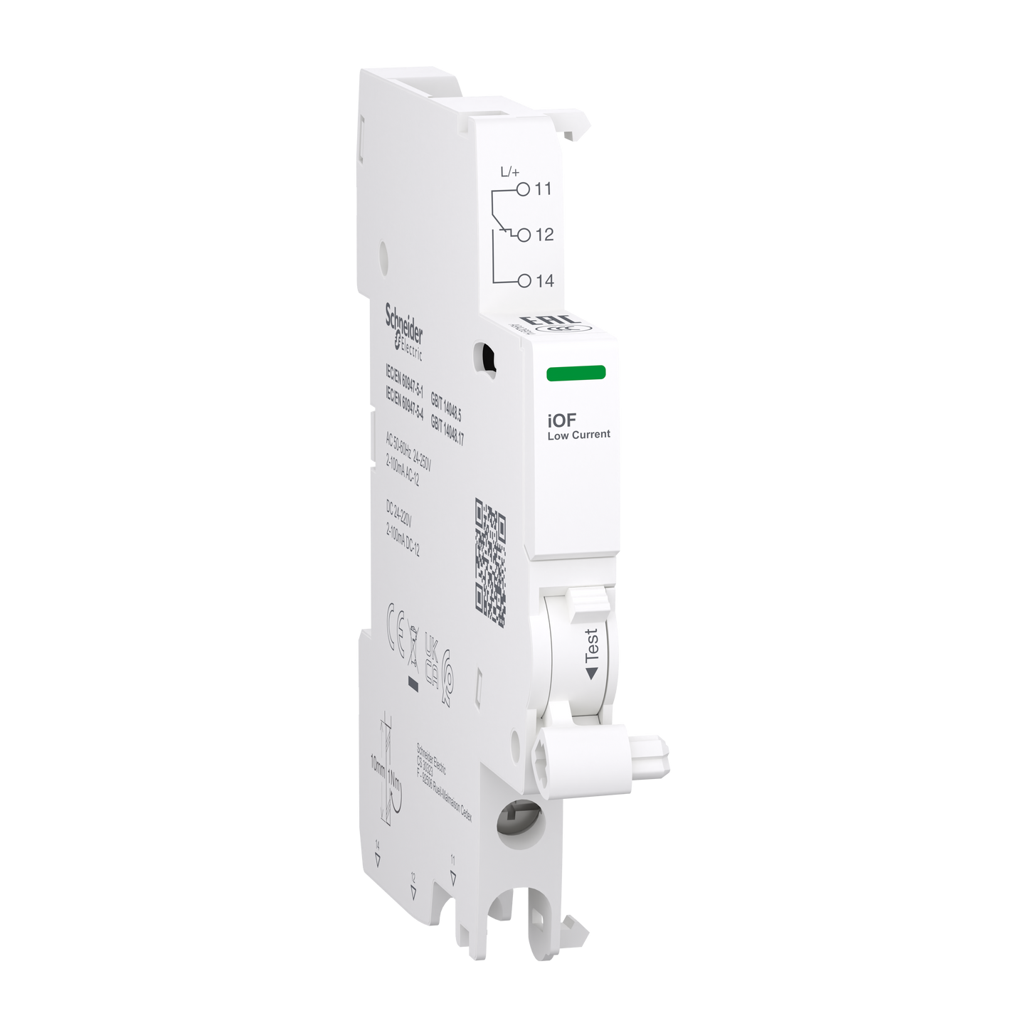 Schneider Electric-A9A26914-Acti9 Contact Auxiliaire Bas niveau 1 OF - Courant 2mA à 100mA ca/dc