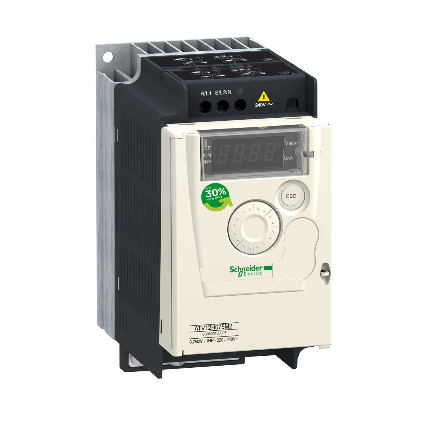 Schneider Electric-ATV12H075M3-Altivar ATV12 - variateur de vit. - 0,75kW 1CV - 200..240V - 3ph - radiateur