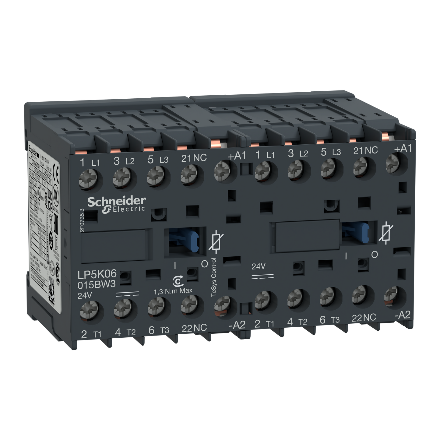 Schneider Electric-LP5K12015BW3-contacteur inverseur TeSys LP5K 3P AC3 440V 12 A bobine 24 V CC