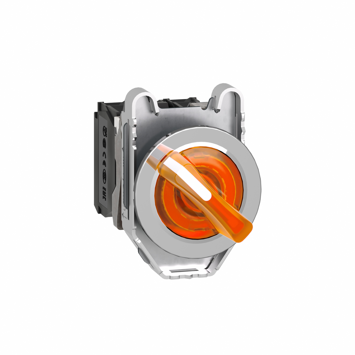 Schneider Electric-XB4FK125M5-Harmony XB4 - bouton man lumin - flush - 2 pos fix - orange - 1O+1F - 230V