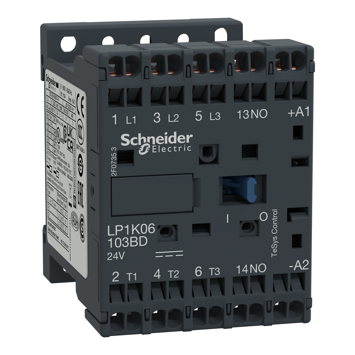 Schneider Electric-LP1K12103BD-TeSys LP1K - contacteur - 3P - AC-3 440V - 12A - bobine 24Vcc