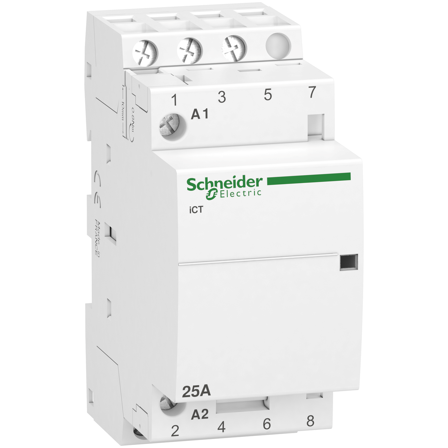 Schneider Electric-A9C20833-Acti9 iCT - Contacteur auxiliarisable - 3P - 25A - 3NO - 220/240Vca - 50Hz