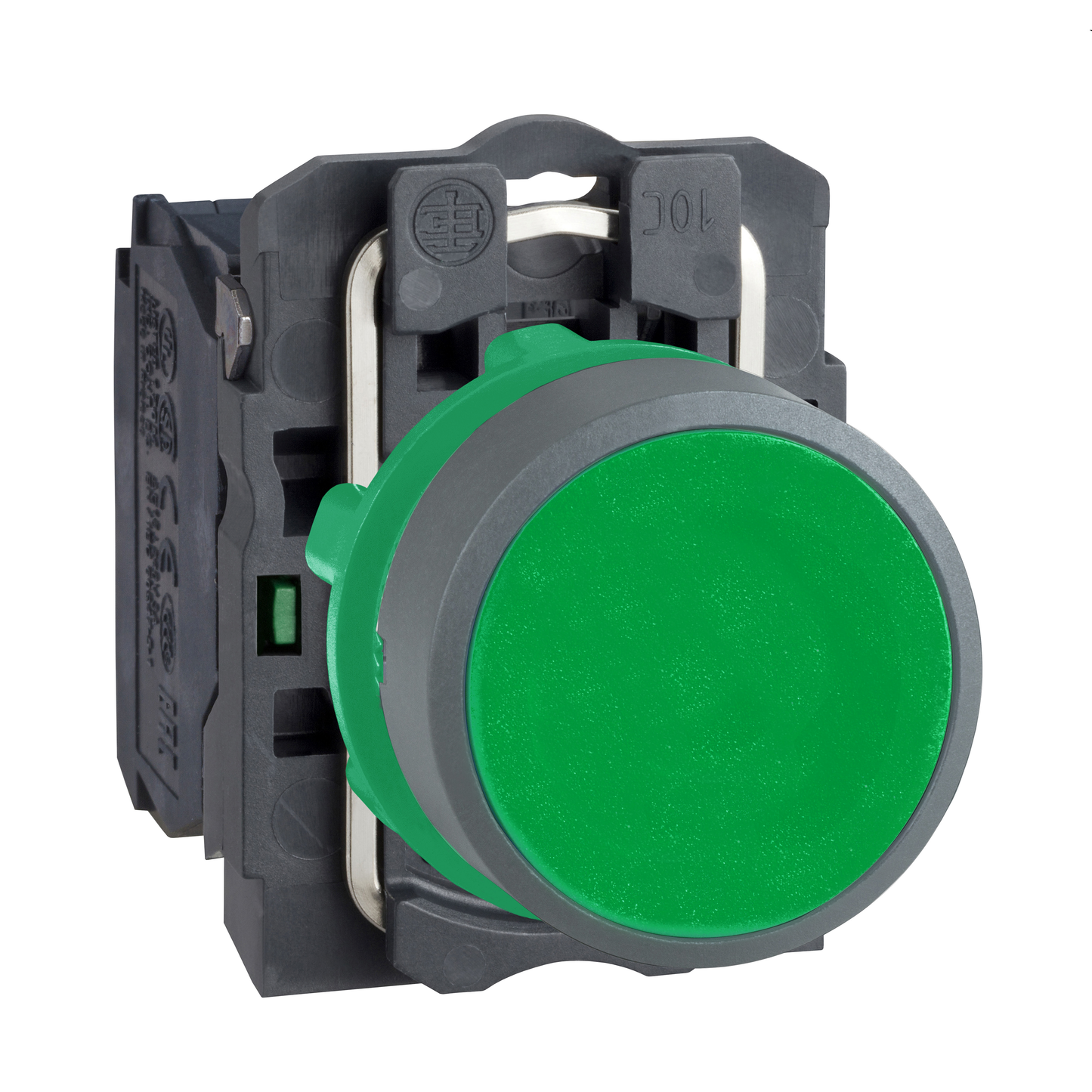 Schneider Electric-XB5AA31C0-Harmony XB5 - bouton poussoir à impulsion - Ø22 - col grise - vert - 1F - vis
