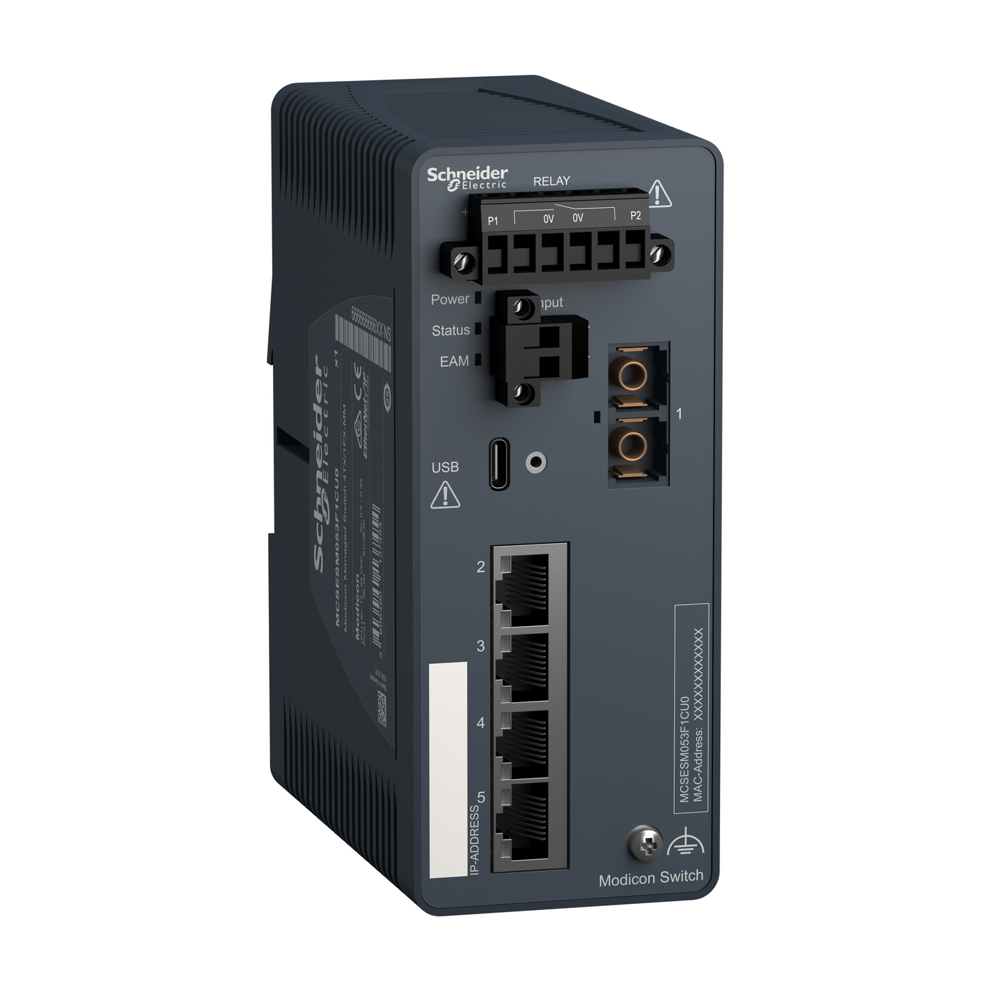 Schneider Electric-MCSESM053F1CU0-Modicon Switch administré - 4 ports cuivre et 1 port fibre multimode