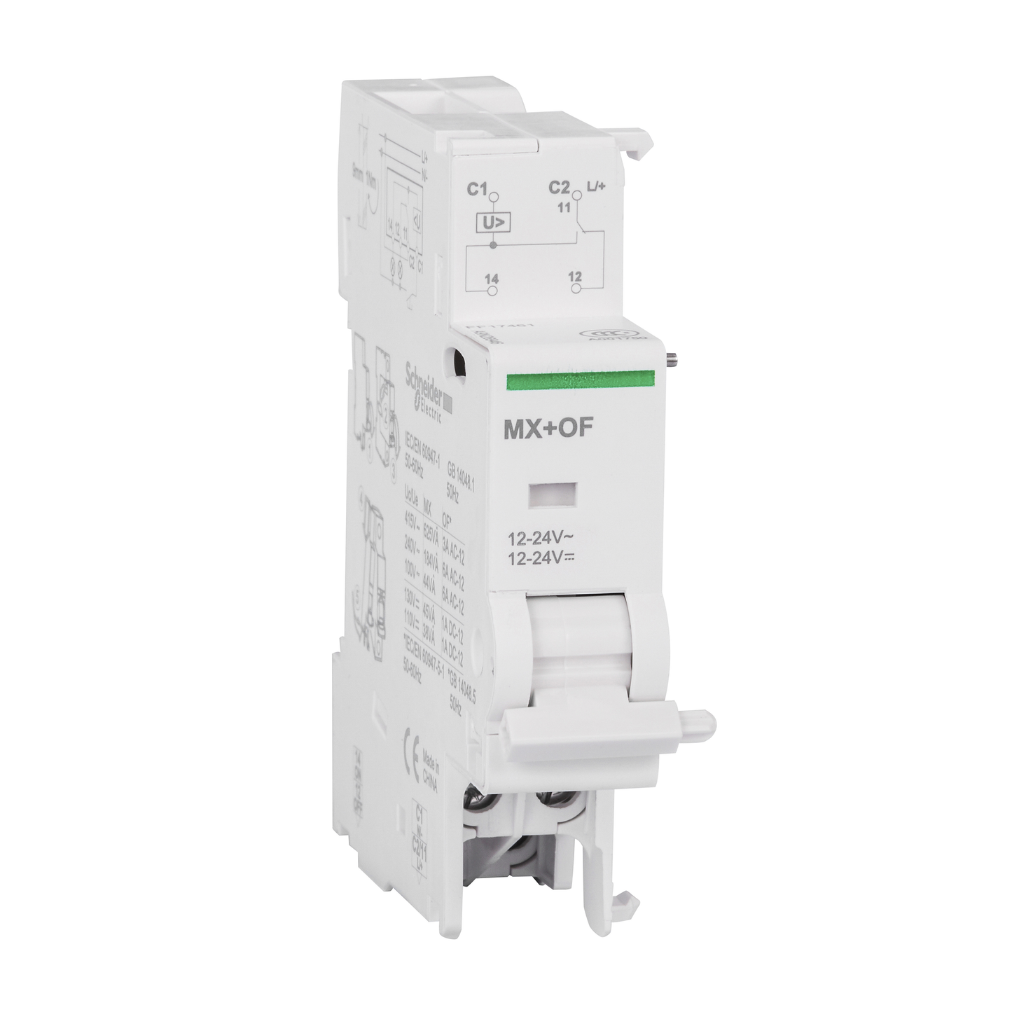 Schneider Electric-A9N26948-Déclencheur à émission de tension MX + OF 12…24VCA-CC 3A 415VCA - 6A 240VCA