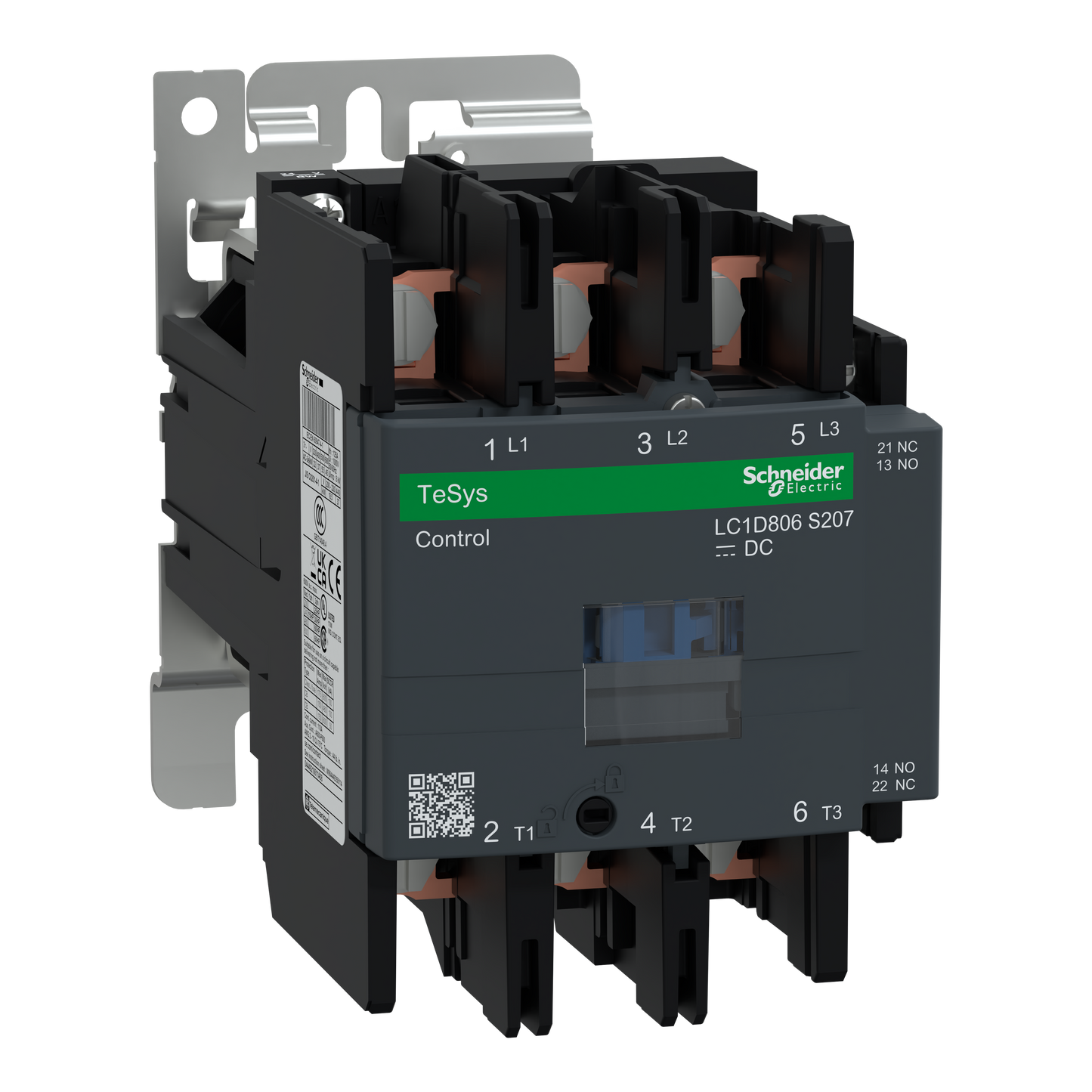 Schneider Electric-LC1D806BWS207-TeSys D - contacteur EN45545 - 3P(3NO) - AC3 <=440V 80A - 24Vcc - cosses fermées