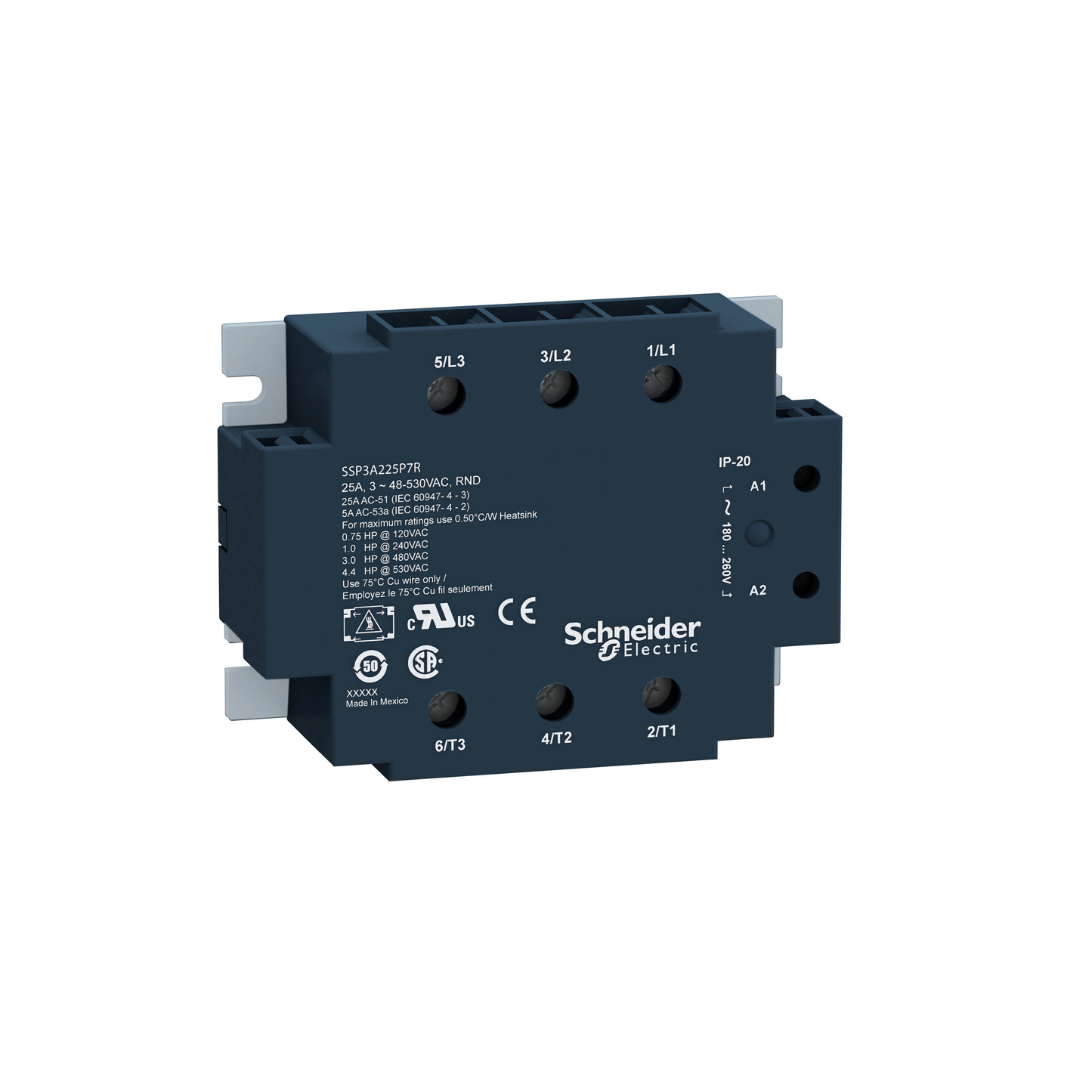 Schneider Electric-SSP3A250BDR-Harmony Relay - 3 phase ssrelais - 530Vca - 50A - 24Vcc radom