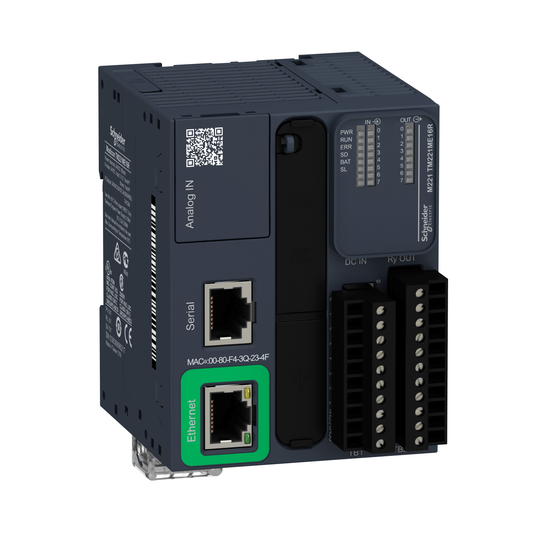 Schneider Electric-TM221ME16R-Modicon M221 Book, contrôleur 16E/S relais, port Ethernet+série, 24VCC, vis